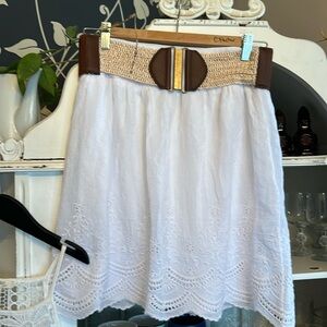 #128 La Château white eyelet skirt
